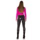 Pulover dama tricotat crop roz fucsia Soffice 5 - jojofashion.ro