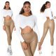 Pulover dama tricotat crop top alb Nathalie 5 - jojofashion.ro