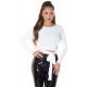 Pulover dama, crop, vascoza, alb, Kretka 2 - jojofashion.ro