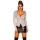 Pulover dama tricotat petrecut vascoza gri Laylek 2 - jojofashion.ro