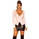 Pulover dama tricotat petrecut vascoza roz pastelat Laylek 2 - jojofashion.ro