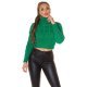 Pulover dama tricotat scurt verde Dayana Pulover dama tricotat scurt verde Dayana 2 - jojofashion.ro