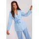 Sacou dama cu floare in talie, elegant, bleu, Eshal Sacou dama cu floare in talie, elegant, bleu, Eshal 2 - jojofashion.ro
