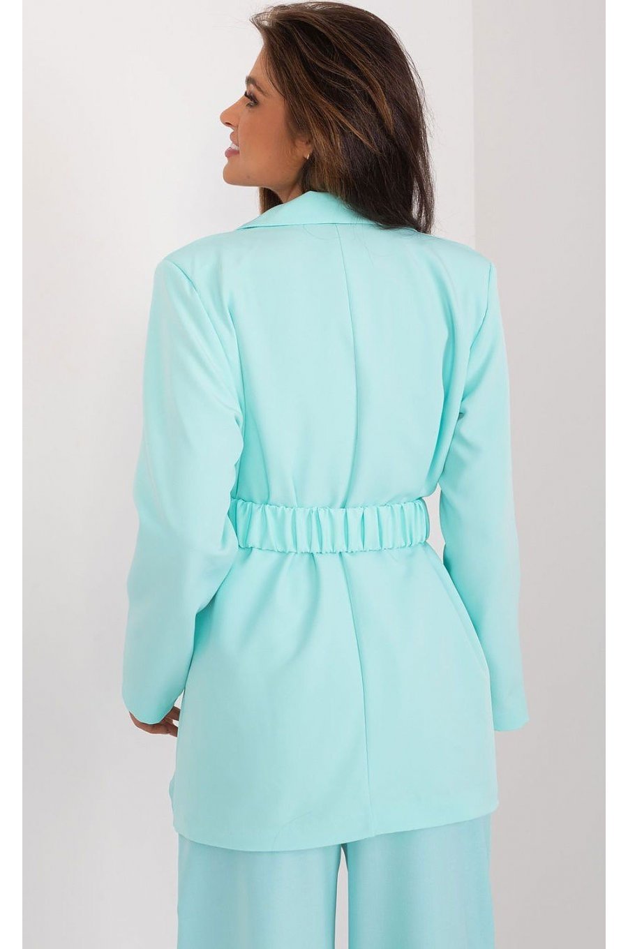 Sacou dama cu floare in talie, elegant, menta, Eshal Sacou dama cu floare in talie, elegant, menta, Eshal 3 - jojofashion.ro