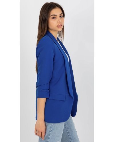 Sacou dama elegant, albastru regal, cu maneca trei sferturi, Darlen Bluze dama, Sacou dama elegant, albastru regal, cu maneca trei sferturi, Darlen - jojofashion.ro