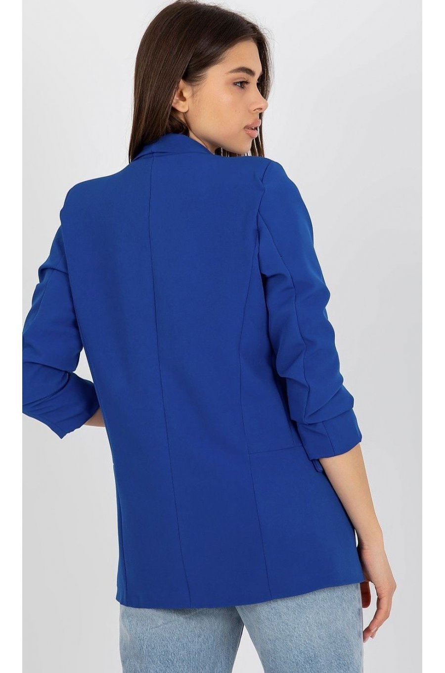 Sacou dama elegant, albastru regal, cu maneca trei sferturi, Darlen Sacou dama elegant, albastru regal, cu maneca trei sferturi, Darlen 3 - jojofashion.ro