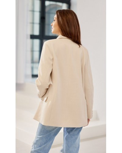 Sacou dama elegant, clasic, bej, cu nasturi, FreyaR Bluze dama, Sacou dama elegant, clasic, bej, cu nasturi, FreyaR - jojofashion.ro