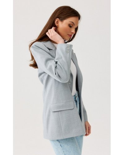 Sacou dama elegant, clasic, gri, cu nasturi, FreyaR Bluze dama, Sacou dama elegant, clasic, gri, cu nasturi, FreyaR - jojofashion.ro