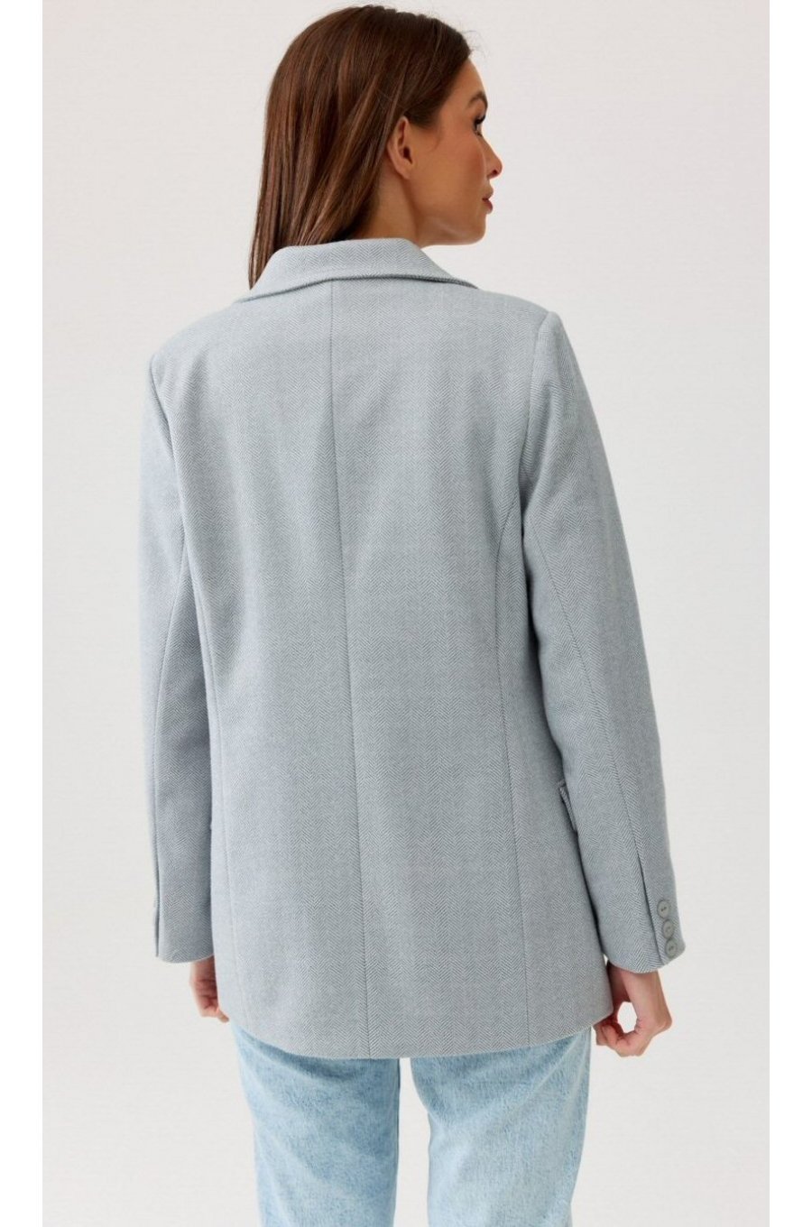 Sacou dama elegant, clasic, gri, cu nasturi, FreyaR Sacou dama elegant, clasic, gri, cu nasturi, FreyaR 3 - jojofashion.ro