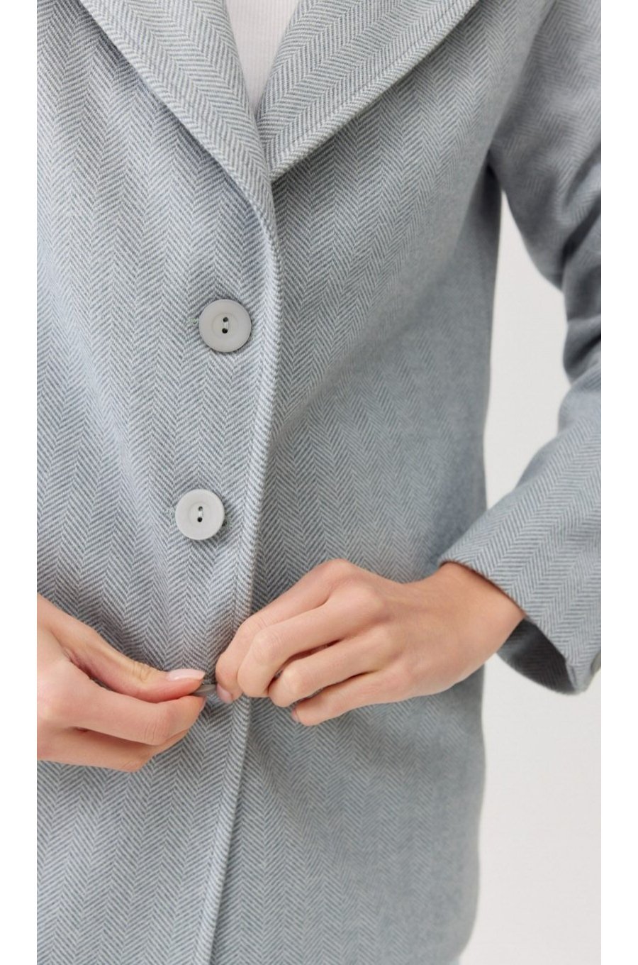 Sacou dama elegant, clasic, gri, cu nasturi, FreyaR Sacou dama elegant, clasic, gri, cu nasturi, FreyaR 5 - jojofashion.ro