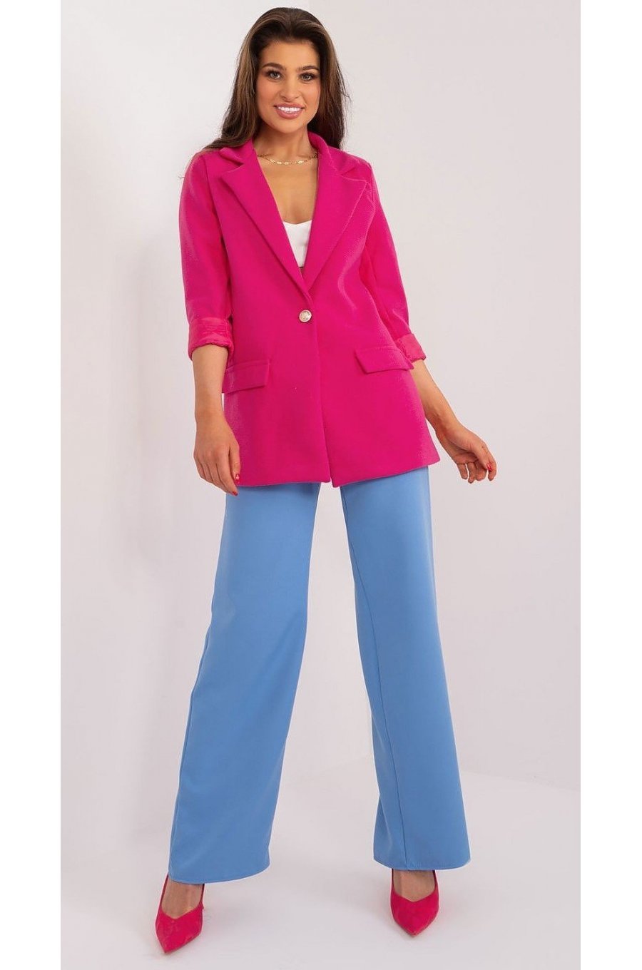 Sacou dama elegant, clasic, roz fucsia, Briseida Sacou dama elegant, clasic, roz fucsia, Briseida 2 - jojofashion.ro