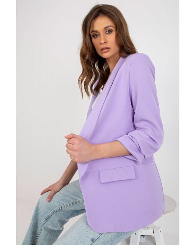 Sacou dama elegant, lila, cu maneca trei sferturi, Darlen Bluze dama, Sacou dama elegant, lila, cu maneca trei sferturi, Darlen - jojofashion.ro