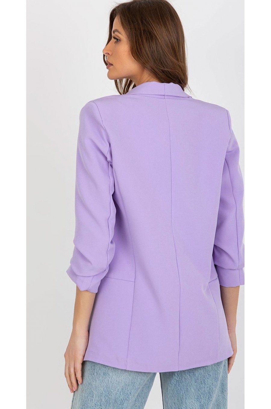Sacou dama elegant, lila, cu maneca trei sferturi, Darlen Sacou dama elegant, lila, cu maneca trei sferturi, Darlen 3 - jojofashion.ro