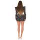 Sacou dama elegant, negru cu buline multicolore, cu maneca lunga, Yandera 7 - jojofashion.ro