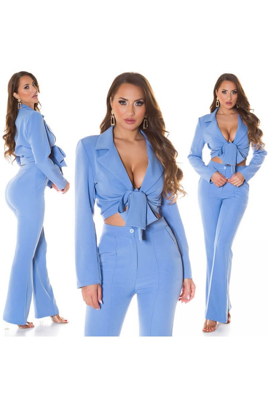 Sacou dama scurt bleu Catlin Sacou dama scurt bleu Catlin 5 - jojofashion.ro