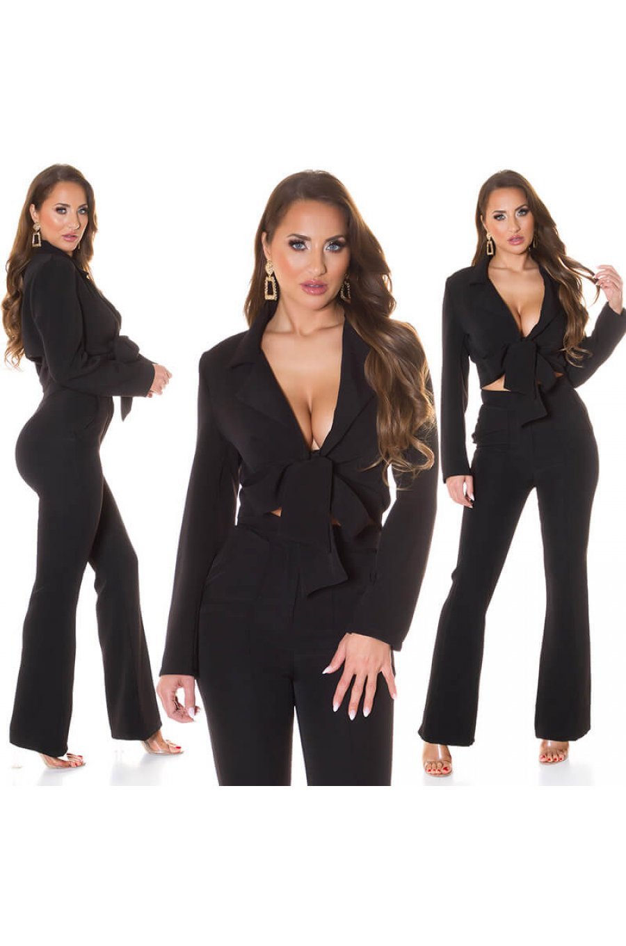 Sacou dama scurt negru Catlin Sacou dama scurt negru Catlin 5 - jojofashion.ro