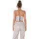 Crop top dama, piele eco bej, bandeau, Sandrina Crop top dama, piele eco bej, bandeau, Sandrina 3 - jojofashion.ro