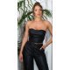 Crop top dama, piele eco, negru, bandeau, Sandrina Crop top dama, piele eco, negru, bandeau, Sandrina 2 - jojofashion.ro