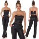 Crop top dama, piele eco, negru, bandeau, Sandrina Crop top dama, piele eco, negru, bandeau, Sandrina 6 - jojofashion.ro