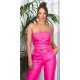 Crop top dama, piele eco roz, bandeau, Sandrina Crop top dama, piele eco roz, bandeau, Sandrina 2 - jojofashion.ro