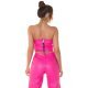 Crop top dama, piele eco roz, bandeau, Sandrina Crop top dama, piele eco roz, bandeau, Sandrina 3 - jojofashion.ro