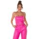 Crop top dama, piele eco roz, bandeau, Sandrina Crop top dama, piele eco roz, bandeau, Sandrina 4 - jojofashion.ro