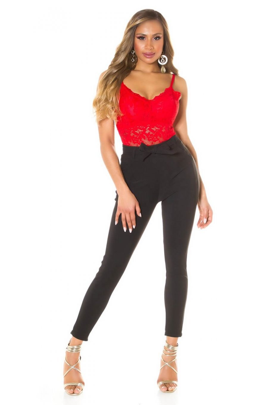 Crop top dama dantela rosie Svetlana 4 - jojofashion.ro