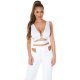 Crop top dama elastic alb Isla 5 - jojofashion.ro
