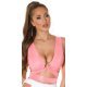 Crop top dama elastic corai Isla Crop top dama elastic corai Isla 2 - jojofashion.ro