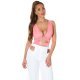 Crop top dama elastic corai Isla Crop top dama elastic corai Isla 4 - jojofashion.ro