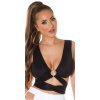 Crop top dama elastic negru Isla