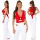 Crop top dama elastic rosu Isla 3 - jojofashion.ro
