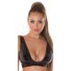 Crop top dama latex negru cu decolteu in V Zaviera Crop top dama latex negru cu decolteu in V Zaviera 2 - jojofashion.ro