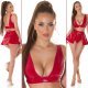 Crop top dama latex rosu cu decolteu in V Zaviera Crop top dama latex rosu cu decolteu in V Zaviera 7 - jojofashion.ro