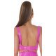 Crop top dama latex roz bombon cu decolteu in V Zaviera Crop top dama latex roz bombon cu decolteu in V Zaviera 3 - jojofashion.ro