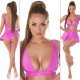 Crop top dama latex roz bombon cu decolteu in V Zaviera Crop top dama latex roz bombon cu decolteu in V Zaviera 6 - jojofashion.ro