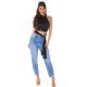 Crop top dama negru cu guler inalt Valerie 4 - jojofashion.ro