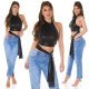 Crop top dama negru cu guler inalt Valerie 7 - jojofashion.ro