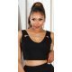 Top crop dama negru cu lanturi Monalise 2 - jojofashion.ro