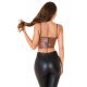 Crop top dama piele eco maro tip bustiera Serena Crop top dama piele eco maro tip bustiera Serena 3 - jojofashion.ro