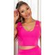 Crop top dama roz cu lanturi Monalise 2 - jojofashion.ro