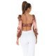 Crop top dama satin maro cu maneci lungi Afet Crop top dama satin maro cu maneci lungi Afet 3 - jojofashion.ro