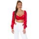 Crop top dama satin rosu cu maneci lungi Afet Crop top dama satin rosu cu maneci lungi Afet 2 - jojofashion.ro