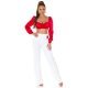 Crop top dama satin rosu cu maneci lungi Afet Crop top dama satin rosu cu maneci lungi Afet 4 - jojofashion.ro