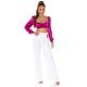 Crop top dama satin roz fucsia cu maneci lungi Afet 4 - jojofashion.ro