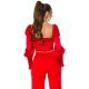 Crop top dama elegant tip corset satin rosu Moura 3 - jojofashion.ro