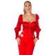Crop top dama elegant tip corset satin rosu Moura 4 - jojofashion.ro