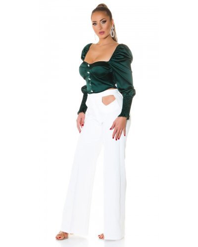 Tinuta, verde, cu top din satin, Moura Tinute de club, Tinuta, verde, cu top din satin, Moura - jojofashion.ro