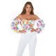 Top dama alb cu flori off shoulders Mazyne 2 - jojofashion.ro