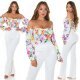 Top dama alb cu flori off shoulders Mazyne 5 - jojofashion.ro